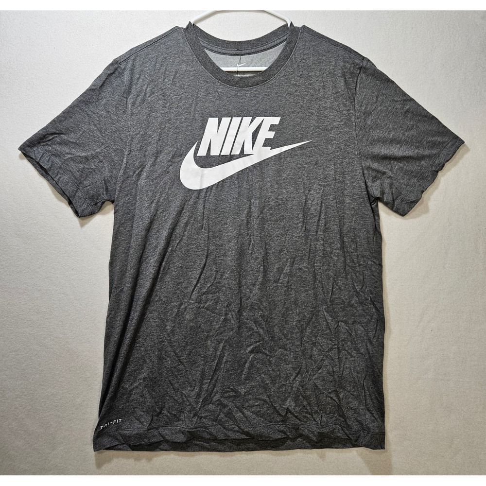 Nike Legend Swoosh Logo Graphic T-Shirt, Heather Gray, Men's LG, BV1919, Unused